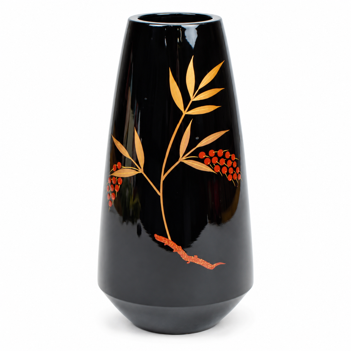 Nandina Japanese Lacquer Vase