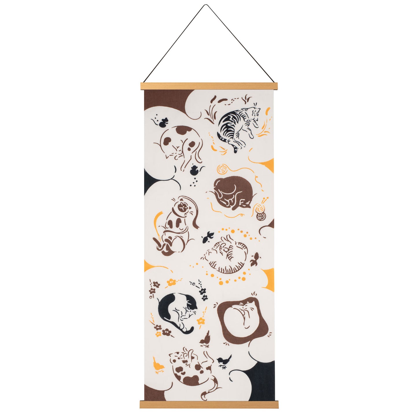 Napping Cats Japanese Wall Hanging Set reversed