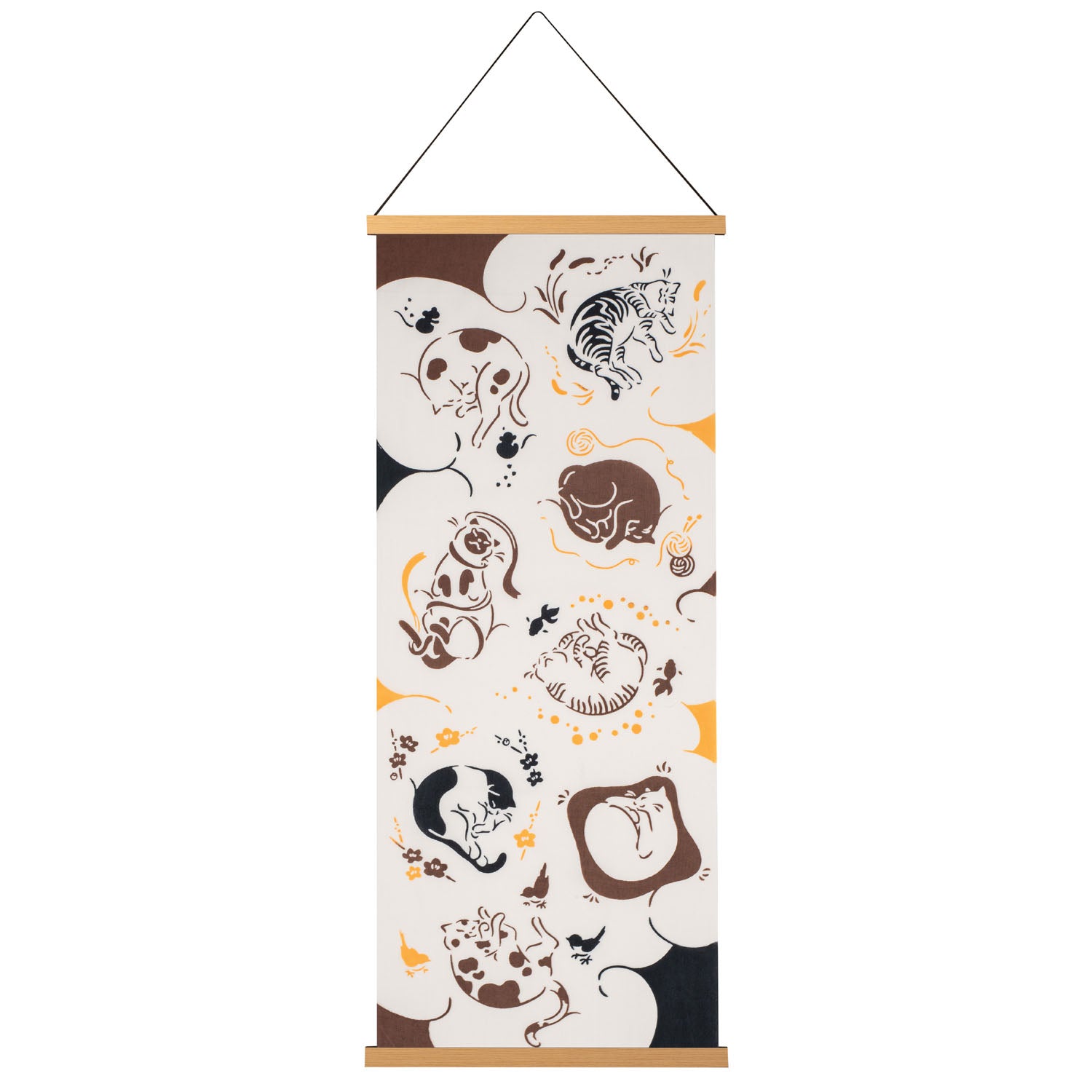 Napping Cats Japanese Wall Hanging Set reversed