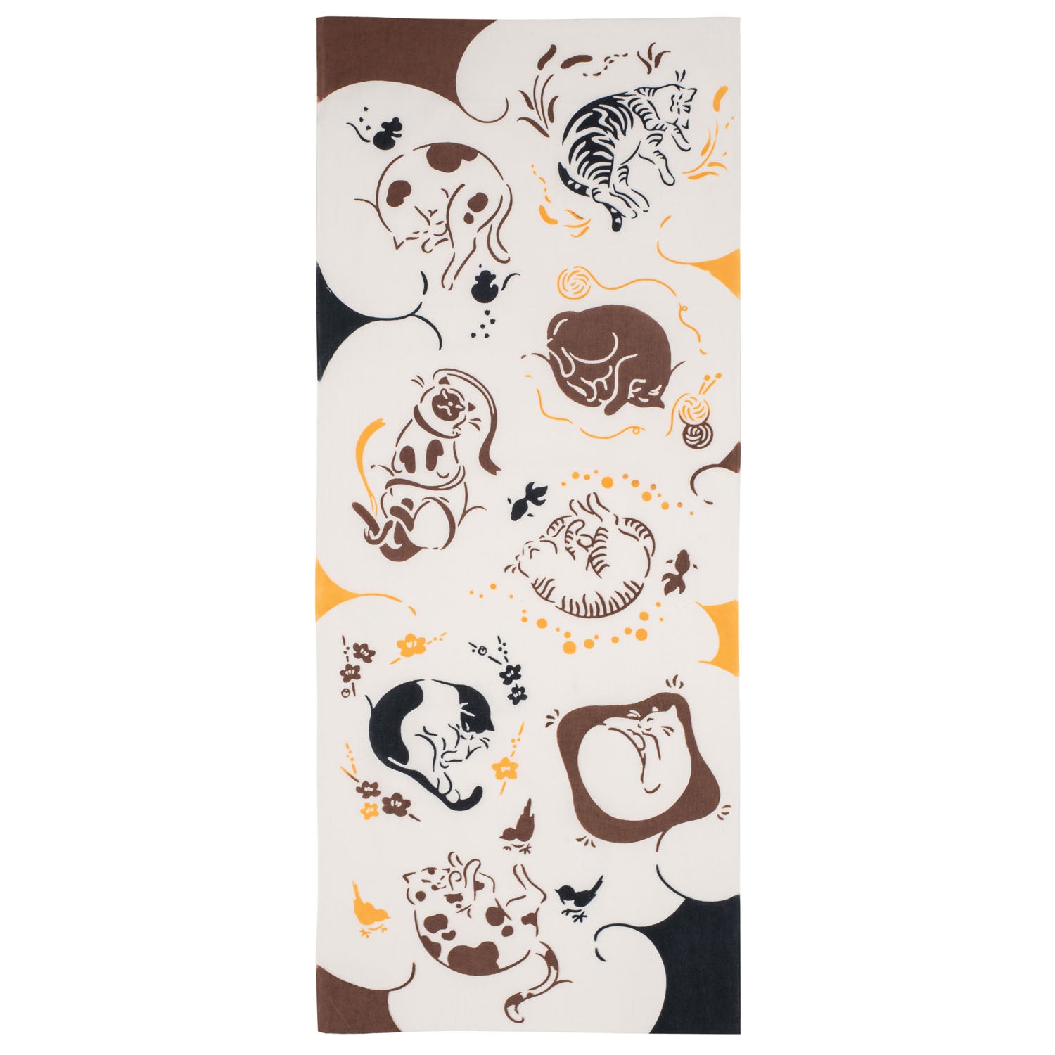 Napping Cats Japanese Wall Hanging Set tenugui