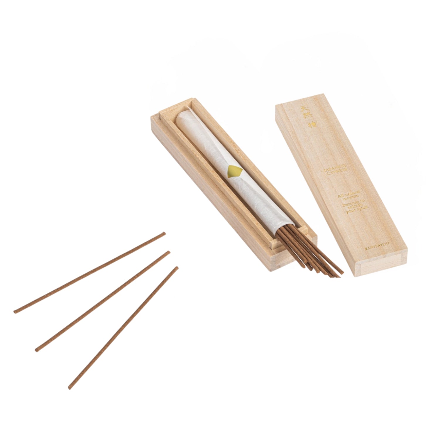 Natural Cypress Premium Japanese Incense inside