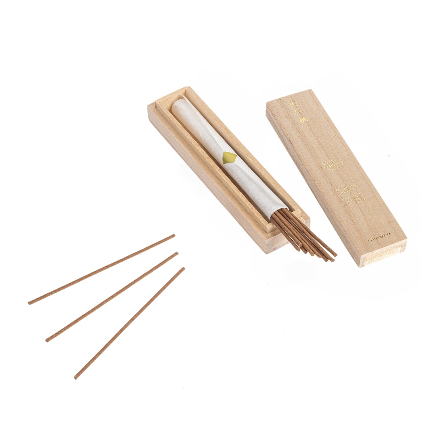 Natural White Camphor Tree Premium Japanese Incense inside