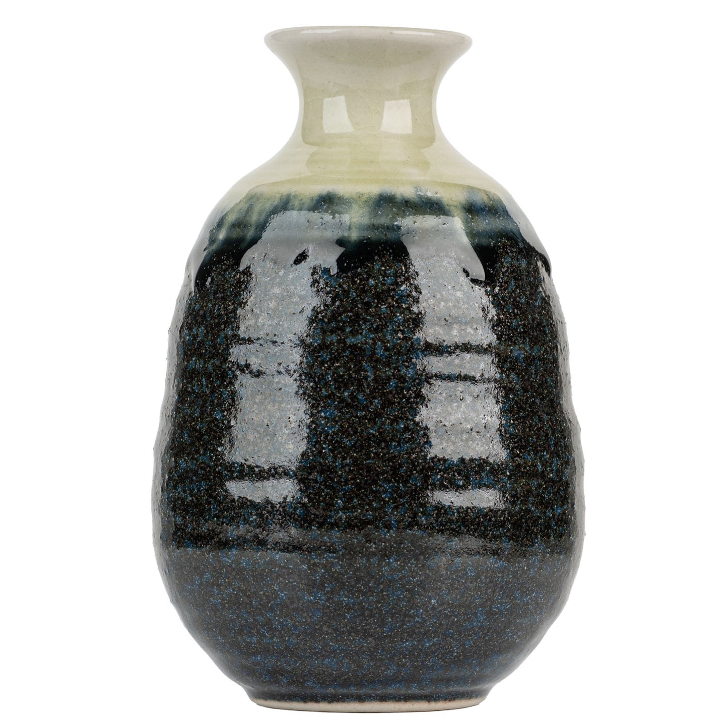 Navy and Sage Japanese Mini Vase side