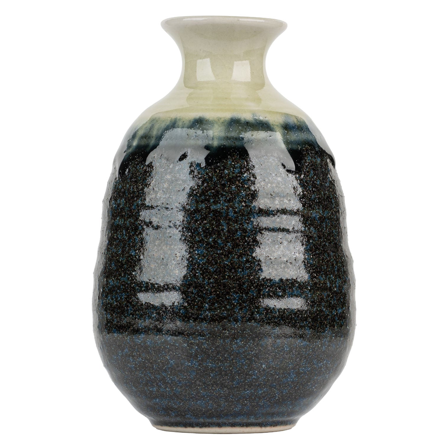 Navy and Sage Japanese Mini Vase side