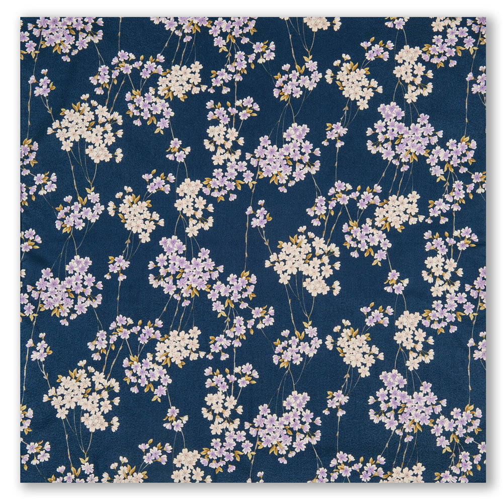 Navy Cherry Blossom Japanese Handkerchief