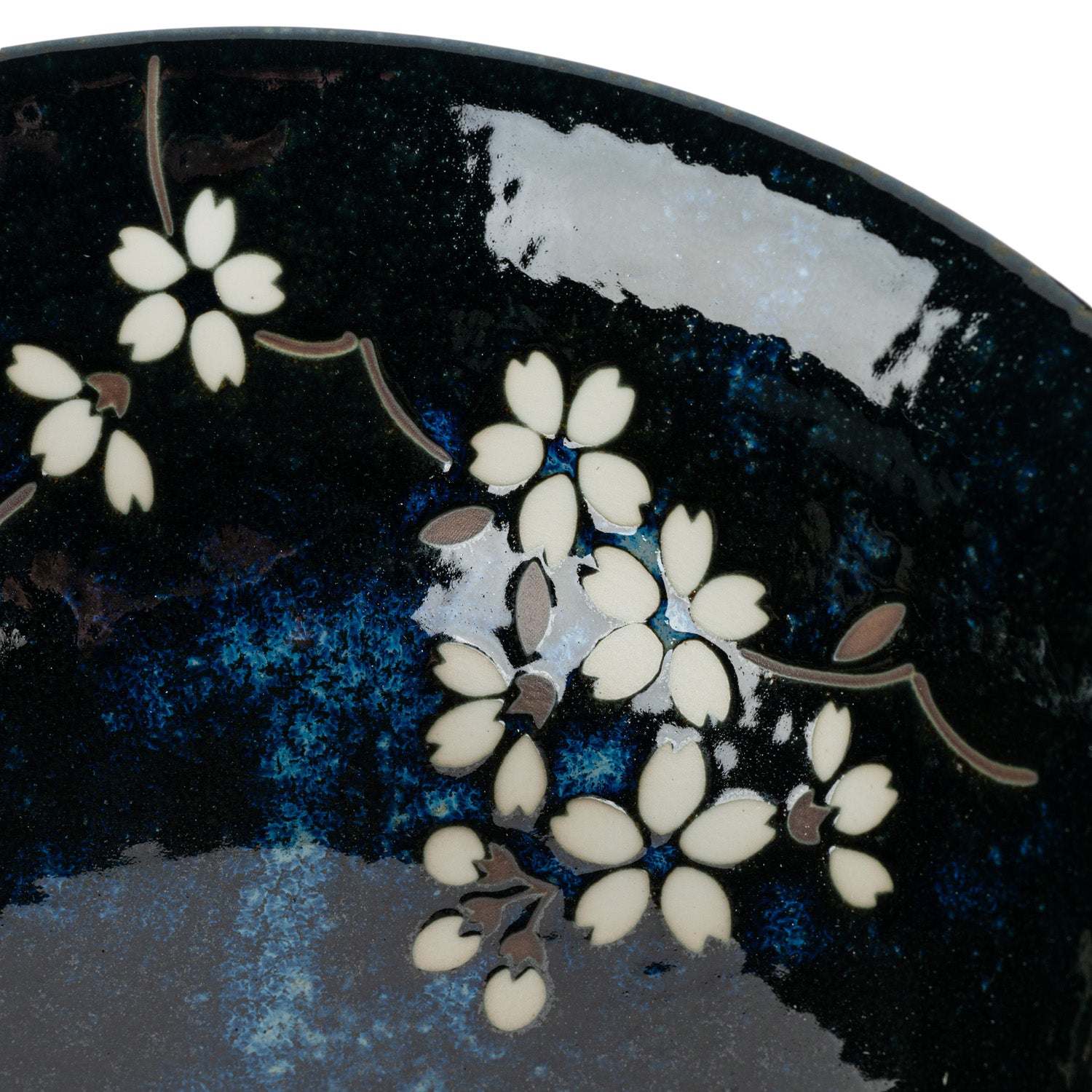 Navy Sakura Japanese Ramen Bowl detail