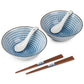 New 6 Piece Tochiri Japanese Ramen Bowl Set