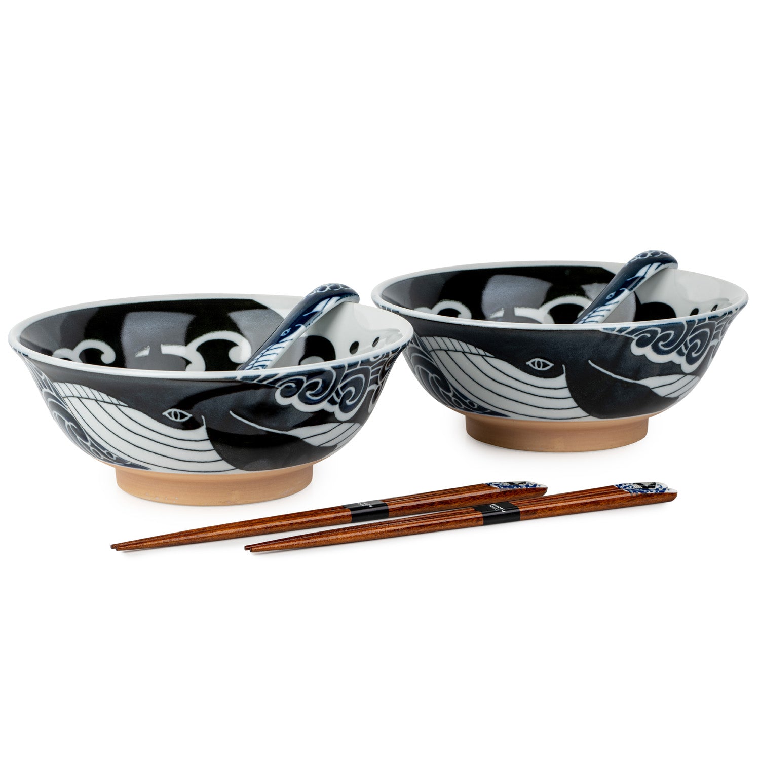 New 6pce Whale Indigo Blue Japanese Ramen Bowl Set