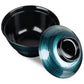 Ocean Blue Japanese Lacquer Large Rice Bowl and Lid open