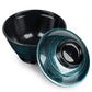 Ocean Blue Japanese Lacquer Small Rice Bowl and Lid open