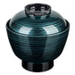 Ocean Blue Japanese Lacquer Soup Bowl and Lid