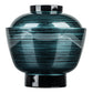 Ocean Blue Japanese Lacquer Soup Bowl and Lid side