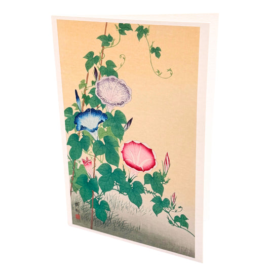 Ohara Shoson Morning Glories Japanese Birthday Card Stand