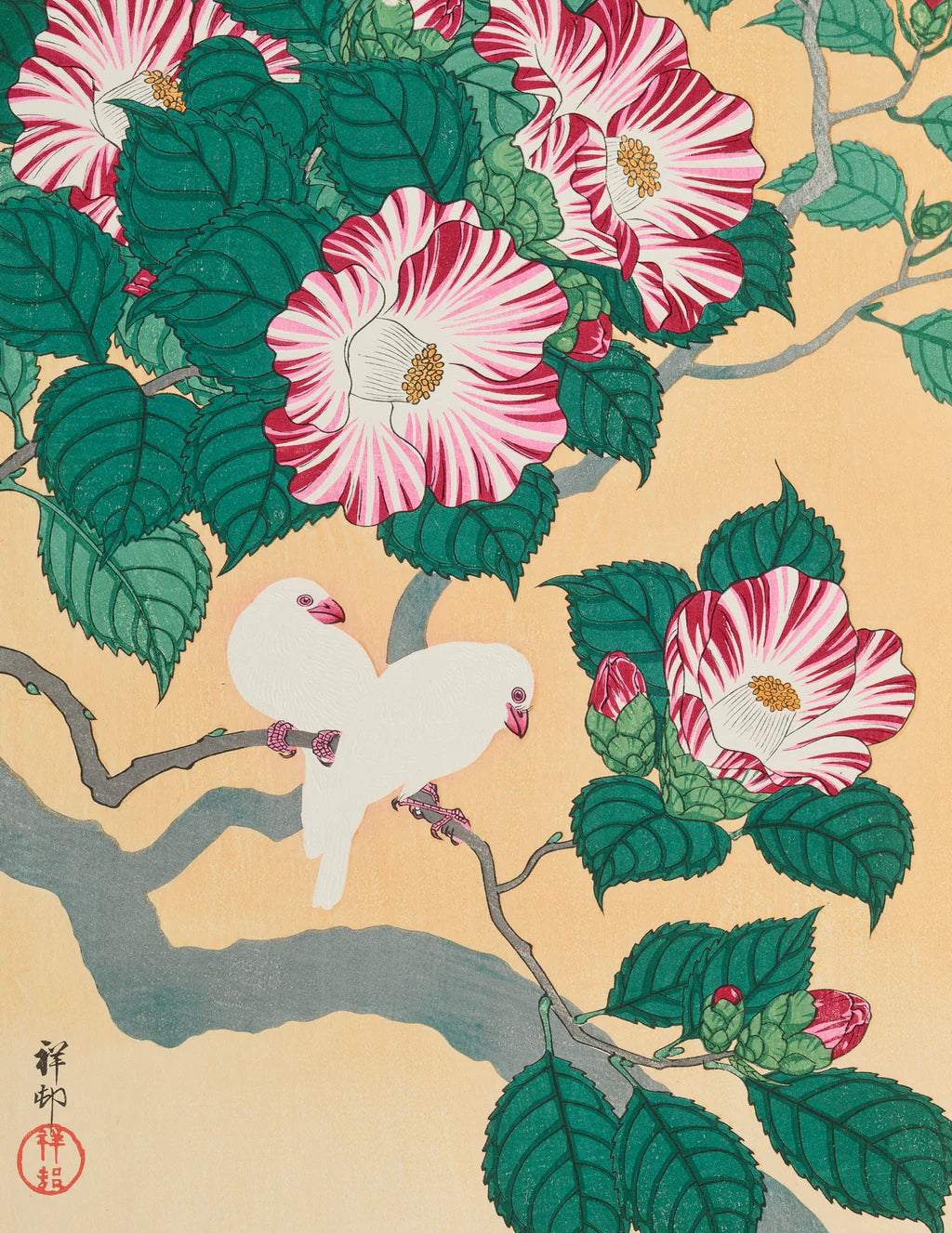 Camellia and Rice Birds