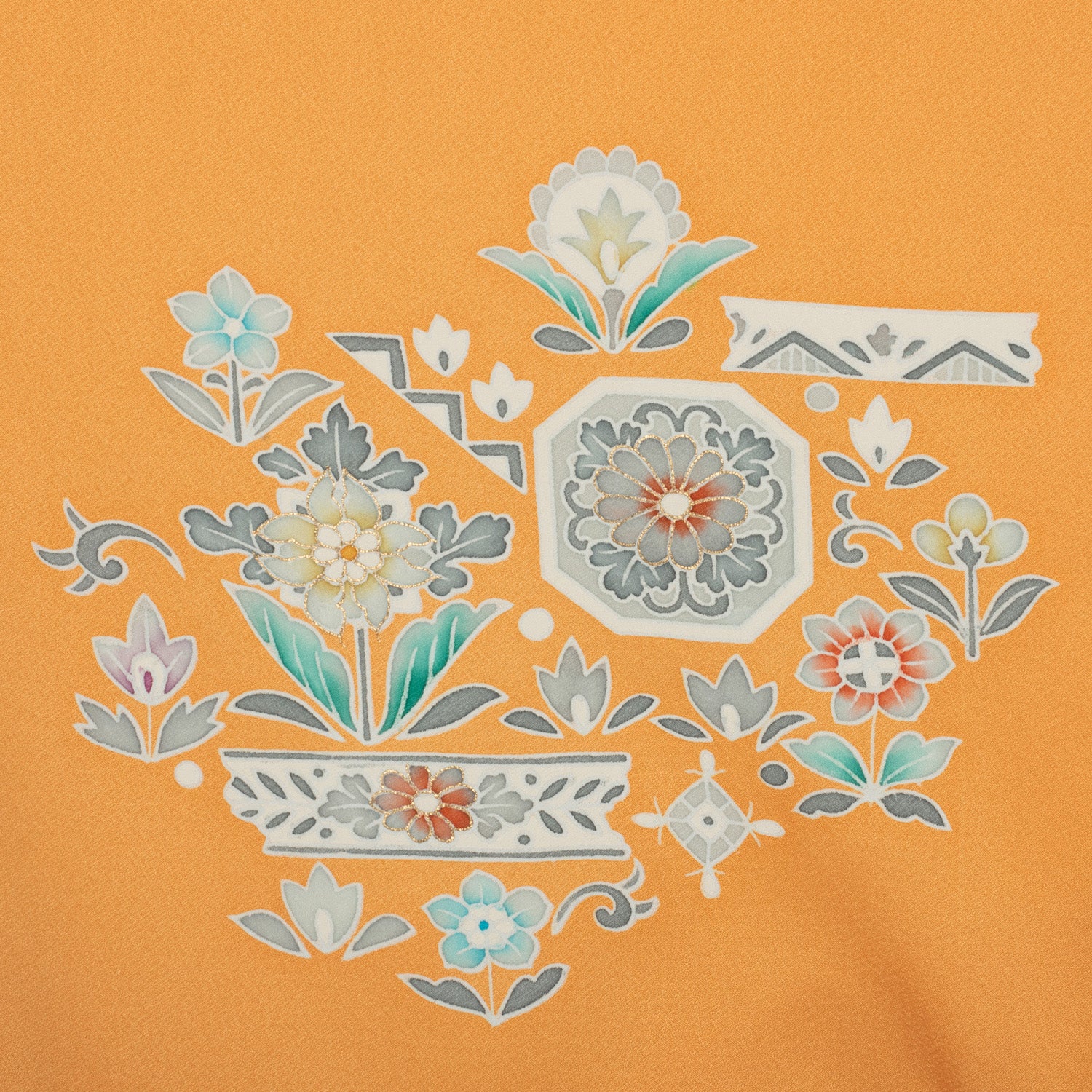 Okayama Vintage Japanese Silk Kimono detail