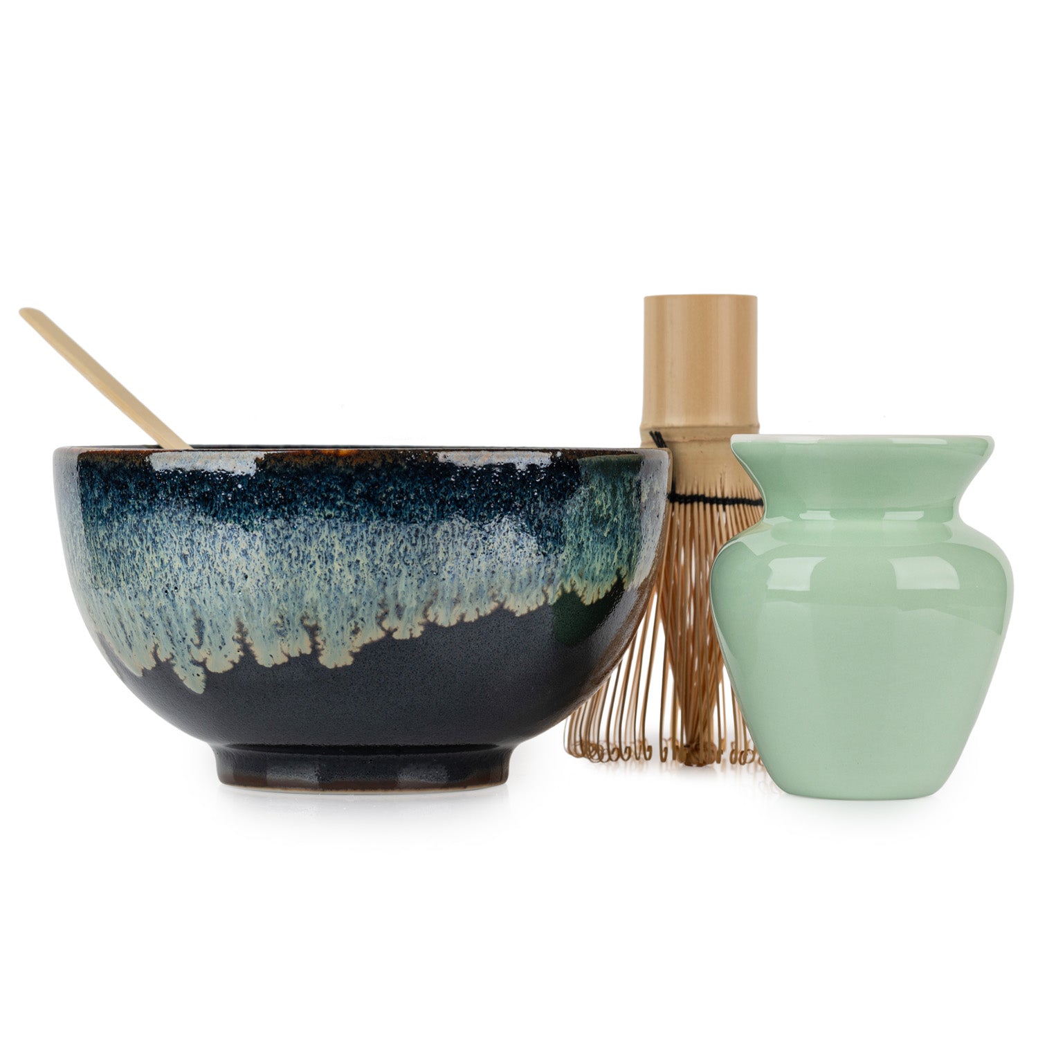 Okinawa Japanese Matcha Tea Bowl Gift Set side