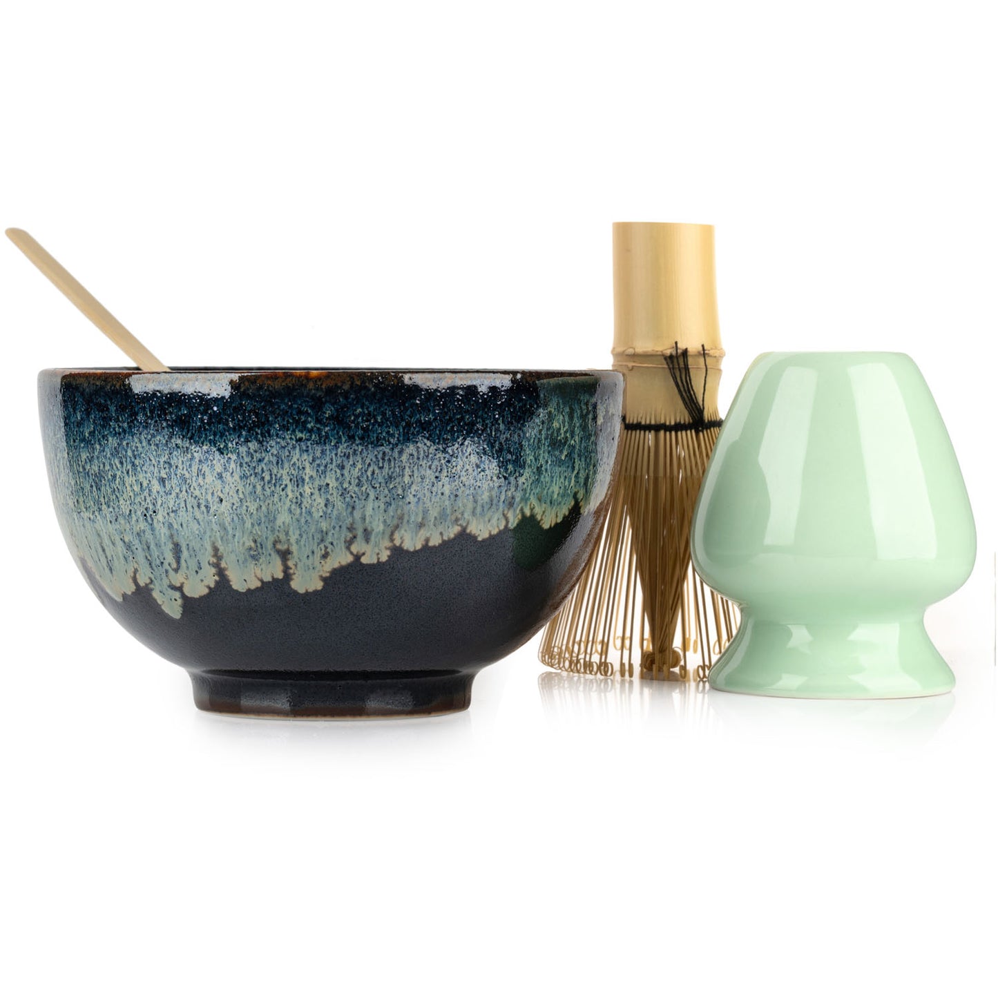 Okinawa Japanese Matcha Tea Bowl Gift Set side