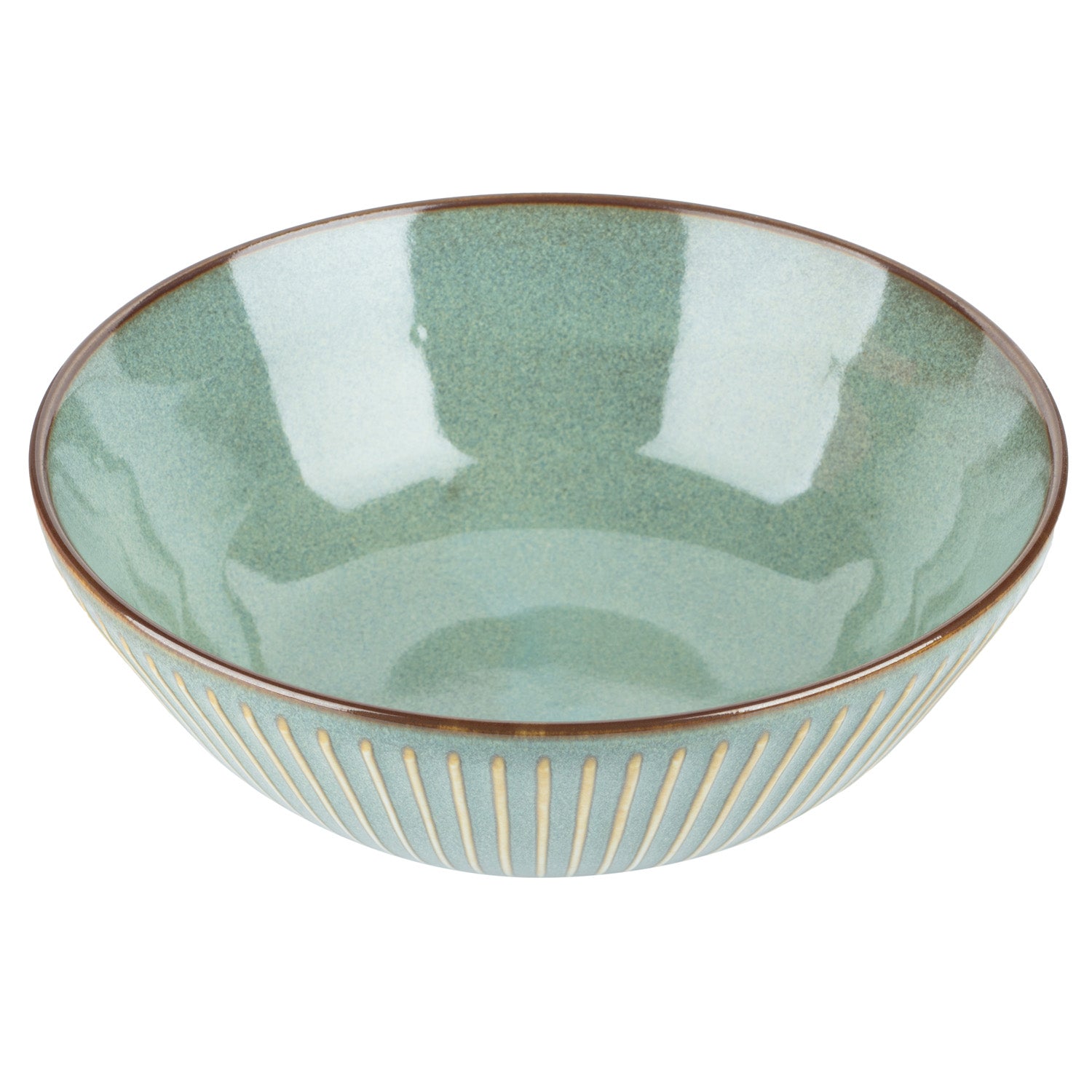 Olive Green Sendan Japanese Noodle Bowl open