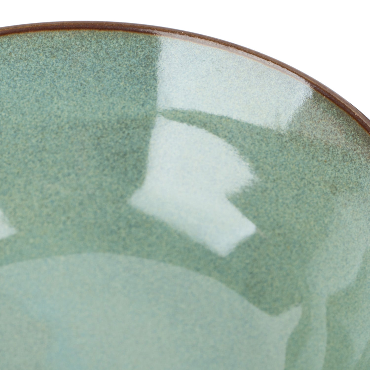 Olive Green Sendan Japanese Noodle Bowl detail