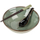 Olive Green Sendan Japanese Ramen Bowl Gift Set bowl, spoon and chopsticks 