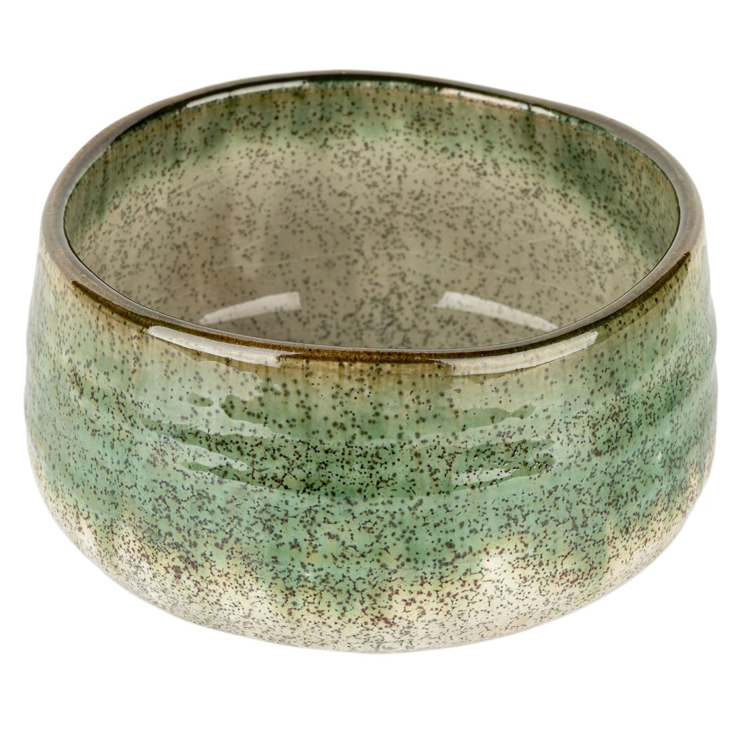 Oribe Nagashi Premium Japanese Matcha Tea Bowl open