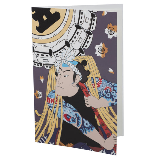 Pack 10 Kabuki Firefighter Japanese Greetings Cards design