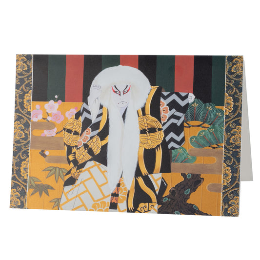 Pack 10 Kabuki White Lion Japanese Greetings Card design