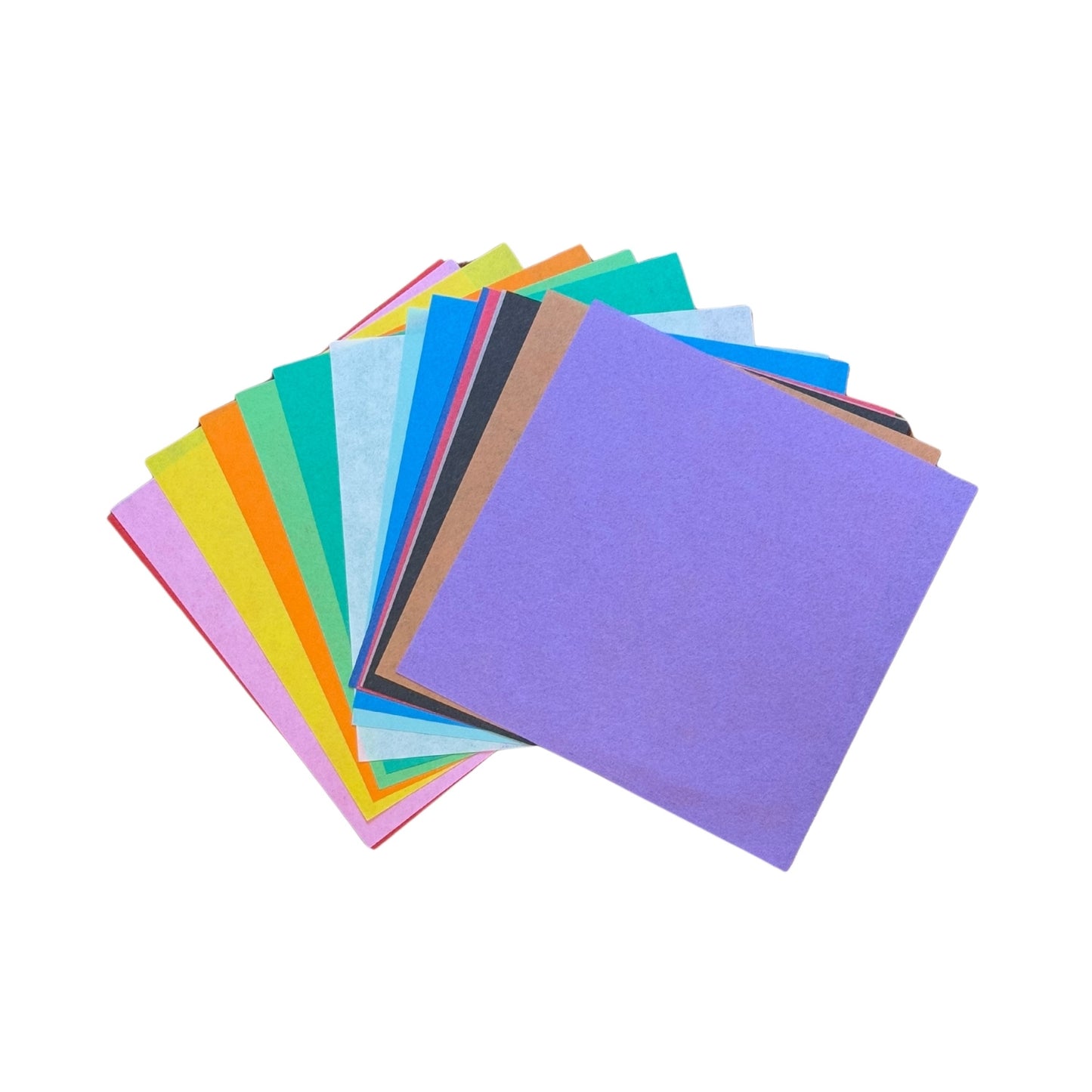 Pack 15 Sheets Plain Mixed Colours Japanese Origami Paper open