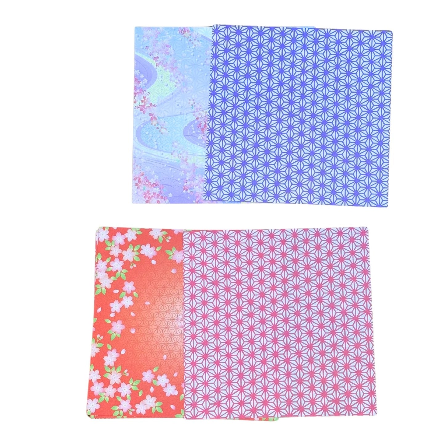 Pack 28 Sheets Double Sided Asanoha Pattern Japanese Origami Paper pattern details