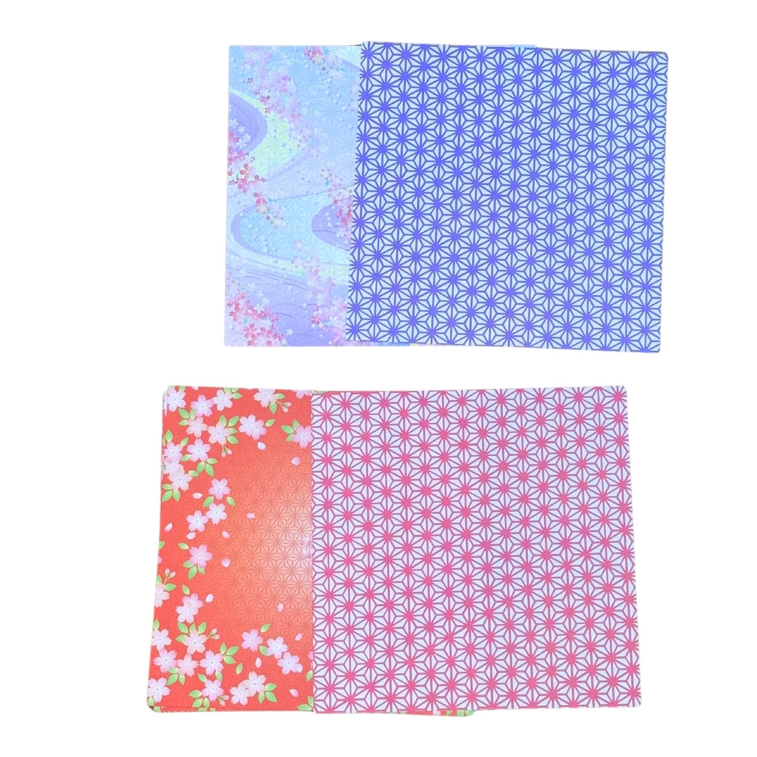 Pack 28 Sheets Double Sided Asanoha Pattern Japanese Origami Paper pattern details