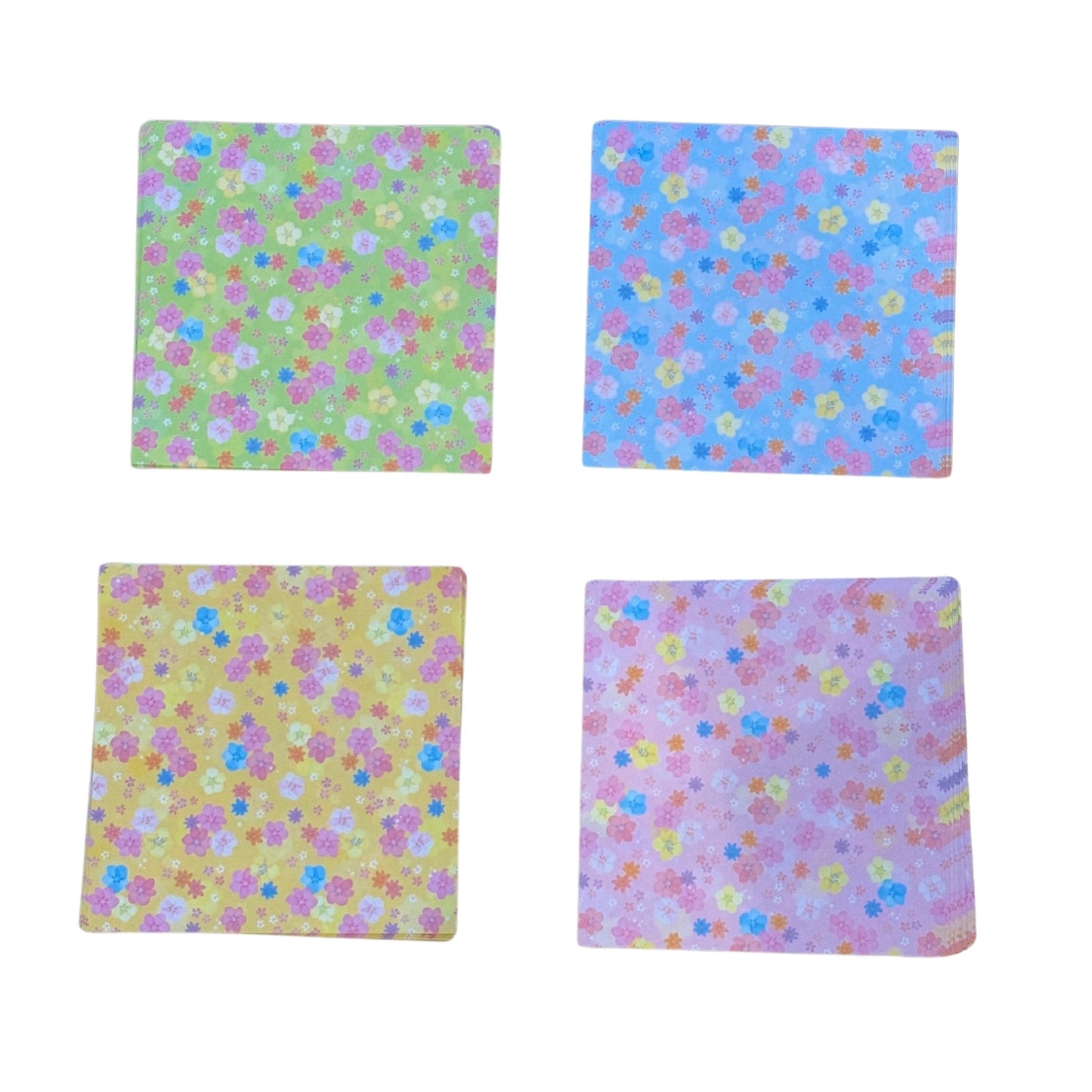 Pack 32 Sheets Floral Pattern Assorted Japanese Origami colour variation