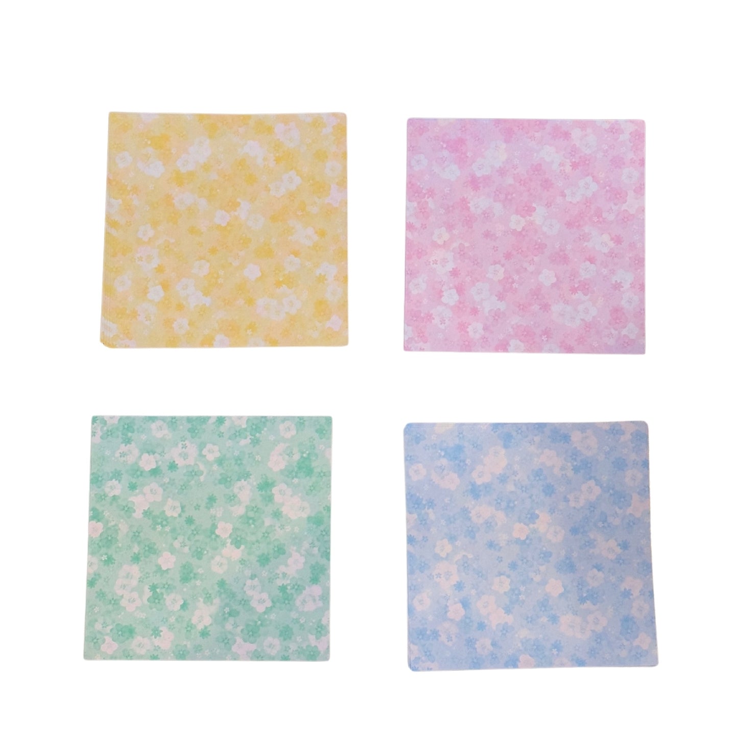 Pack 32 Sheets Floral Pattern Assorted Japanese Origami 4 colours back