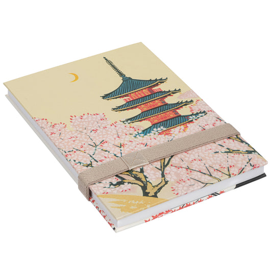 Pagoda and Cherry Blossom Japanese Stamp Book