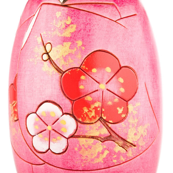 Pink Blossom Authentic Wooden Kokeshi Doll