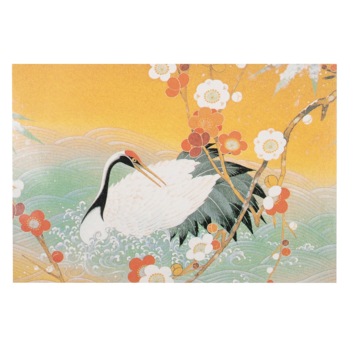 Plum Blossoms and Crane Japanese Postcard