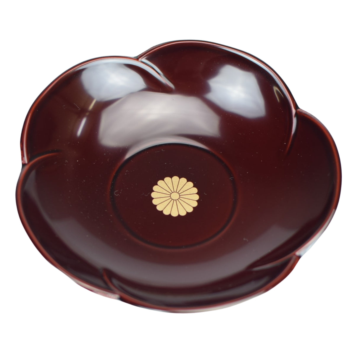 Plum with Gold Chrysanthemum Japanese Lacquer Coaster