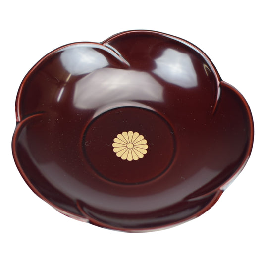 Plum with Gold Chrysanthemum Japanese Lacquer Coaster