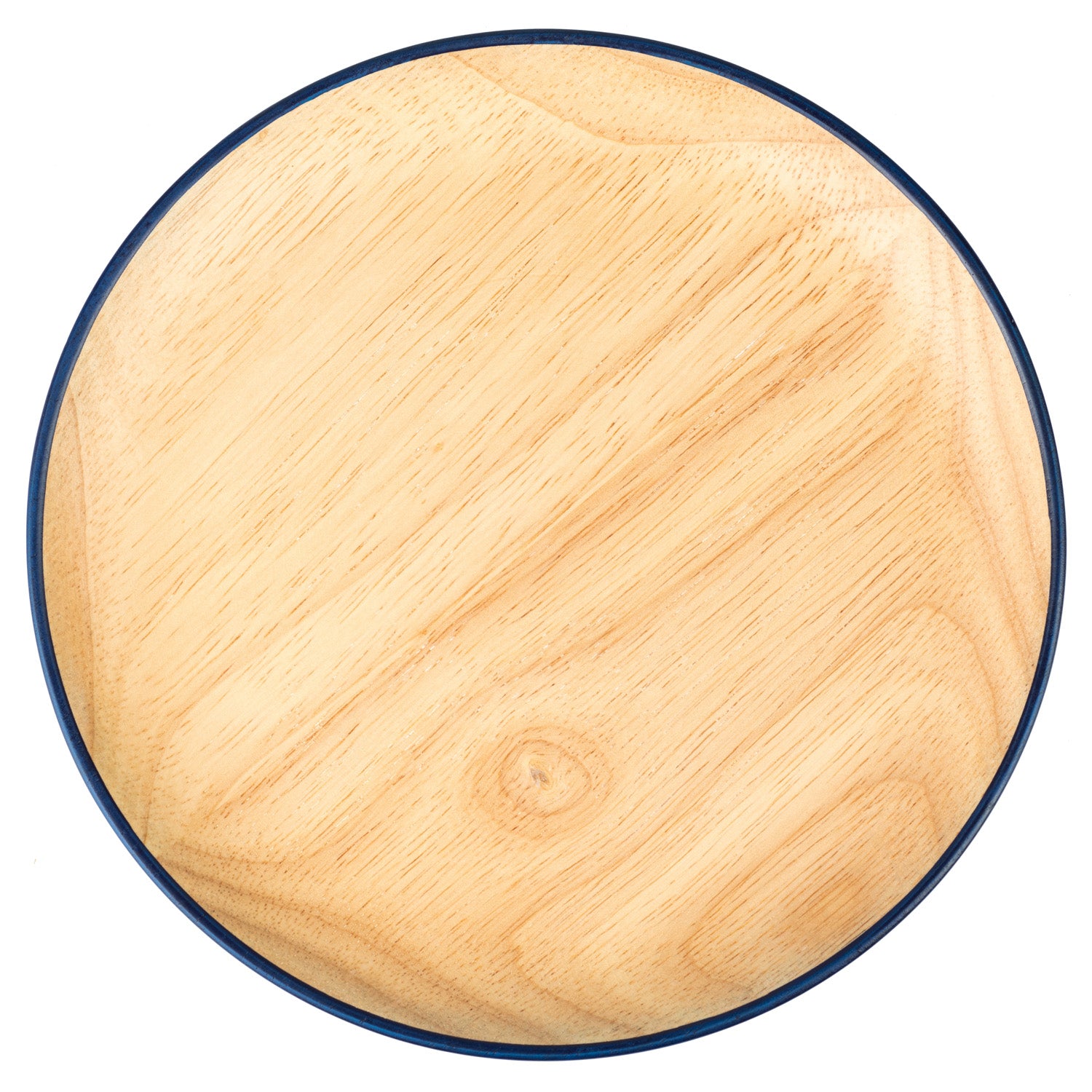 Premium Blue Japanese Round Wooden Plate top