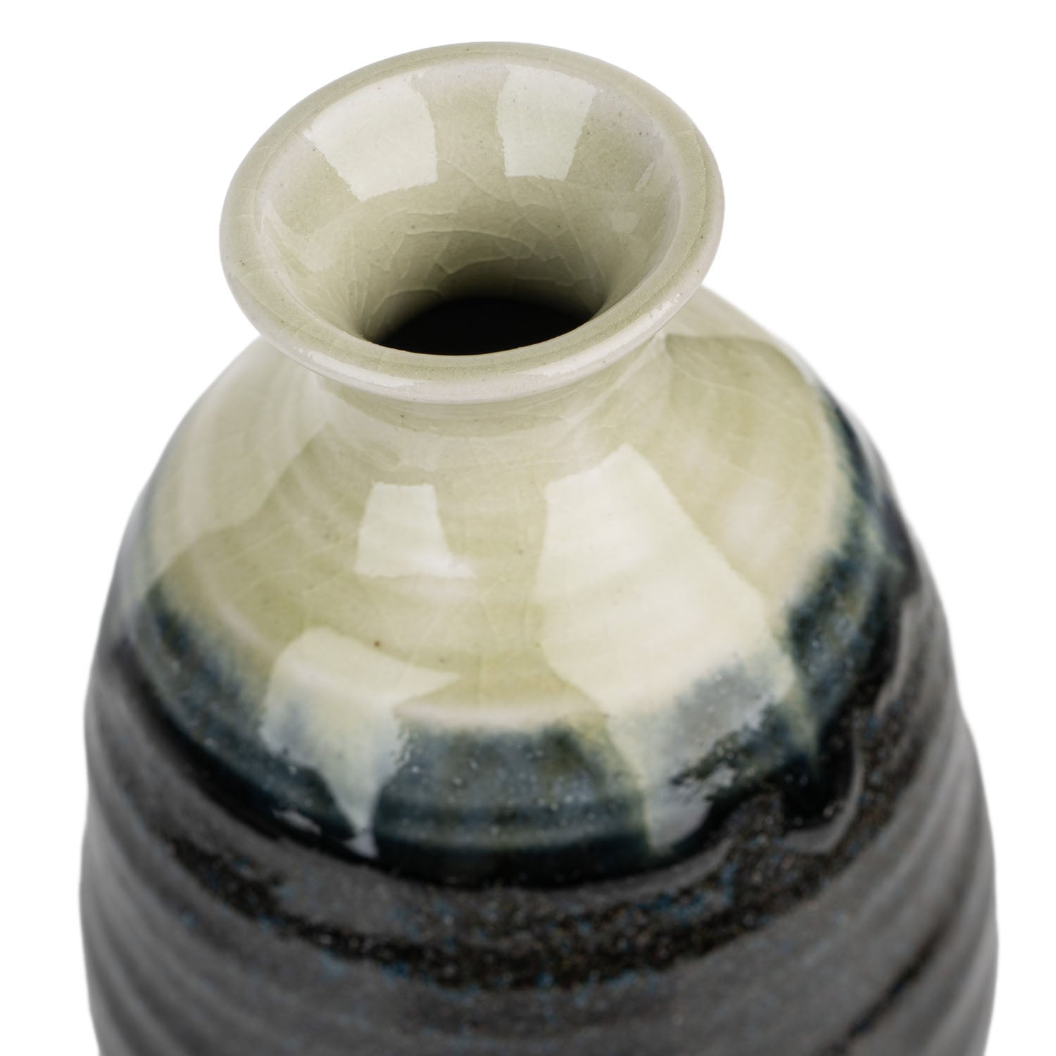 Premium Navy and Sage Japanese Sake Set pot detail