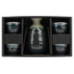 Premium Navy and Sage Japanese Sake Set in the gift box