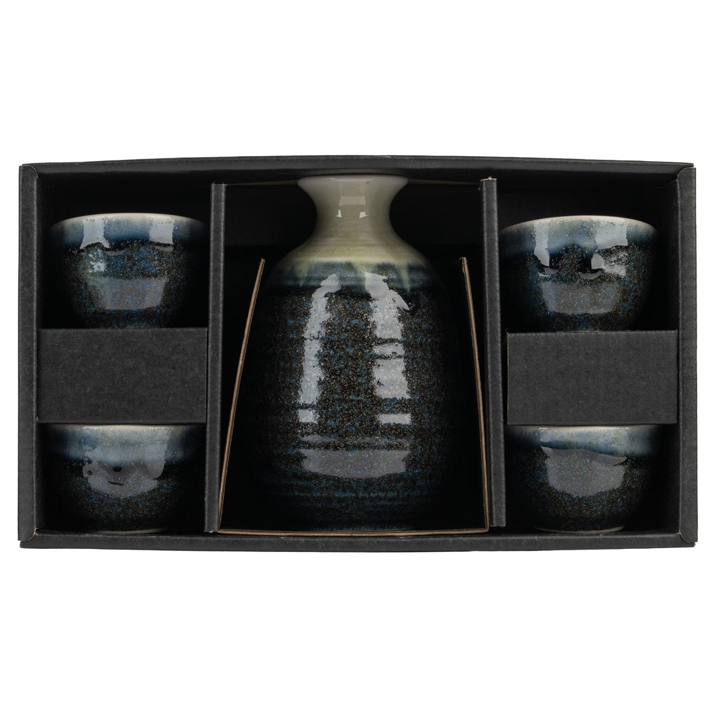 Premium Navy and Sage Japanese Sake Set in the gift box