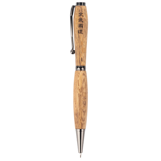 Premium Oak Wood Black Japanese Ballpoint Pen
