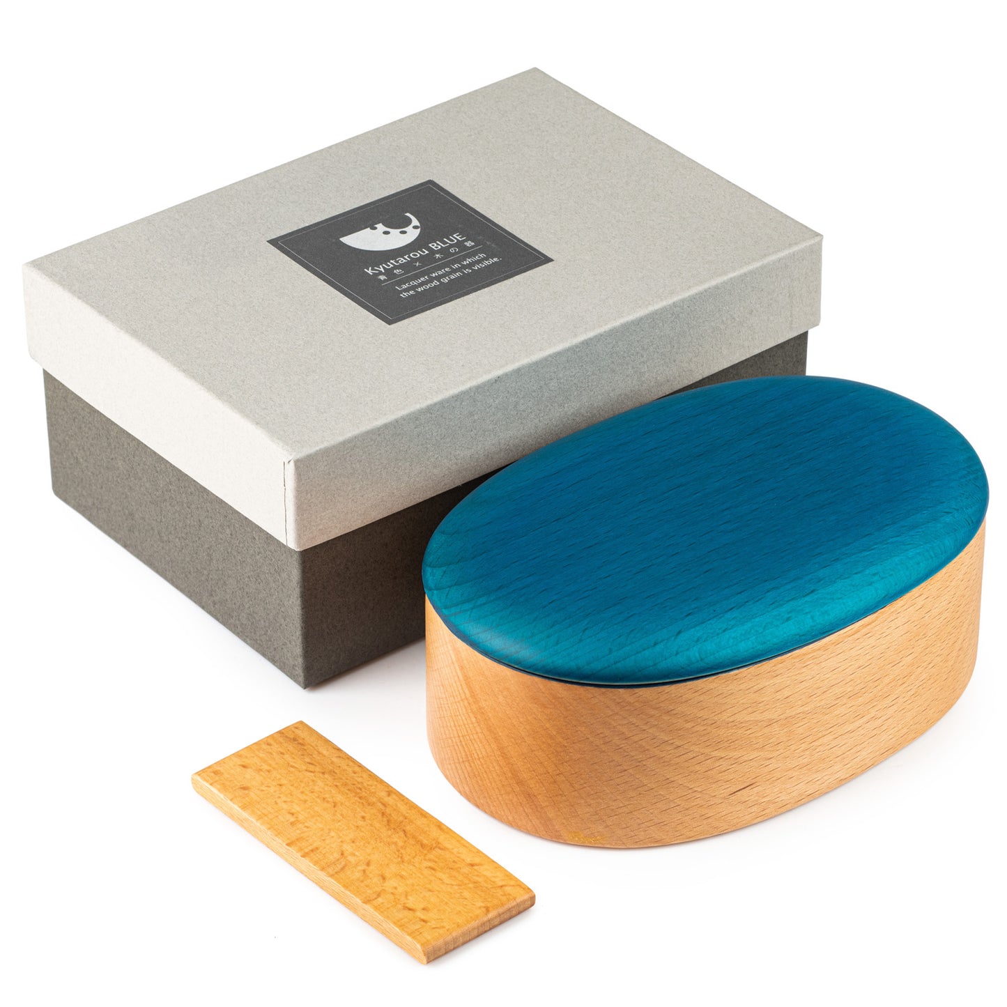 Premium Turquoise Japanese Wooden Bento Box and gift box