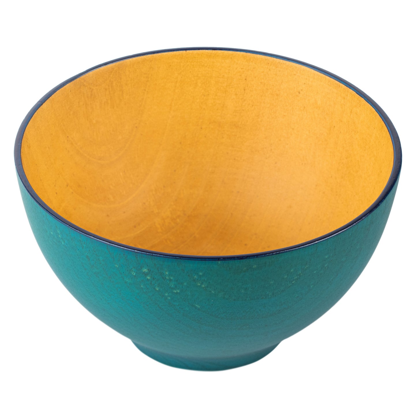 Premium Turquoise Japanese Wooden Soup Bowl open