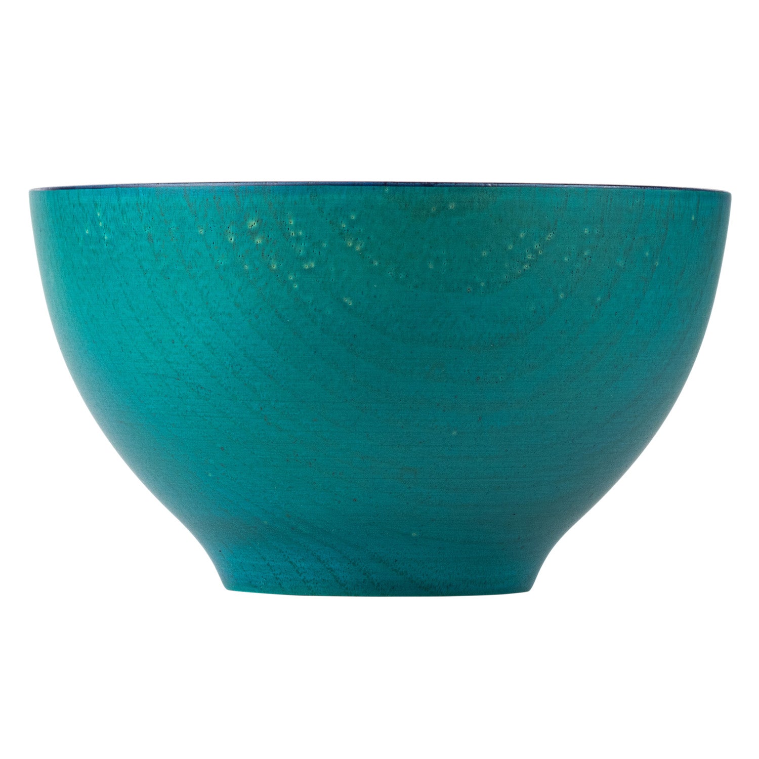 Premium Turquoise Japanese Wooden Soup Bowl side