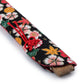 Pretty Black Floral Japanese Folding Fan Case close up