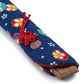 Pretty Blue Floral Japanese Folding Fan Case close up