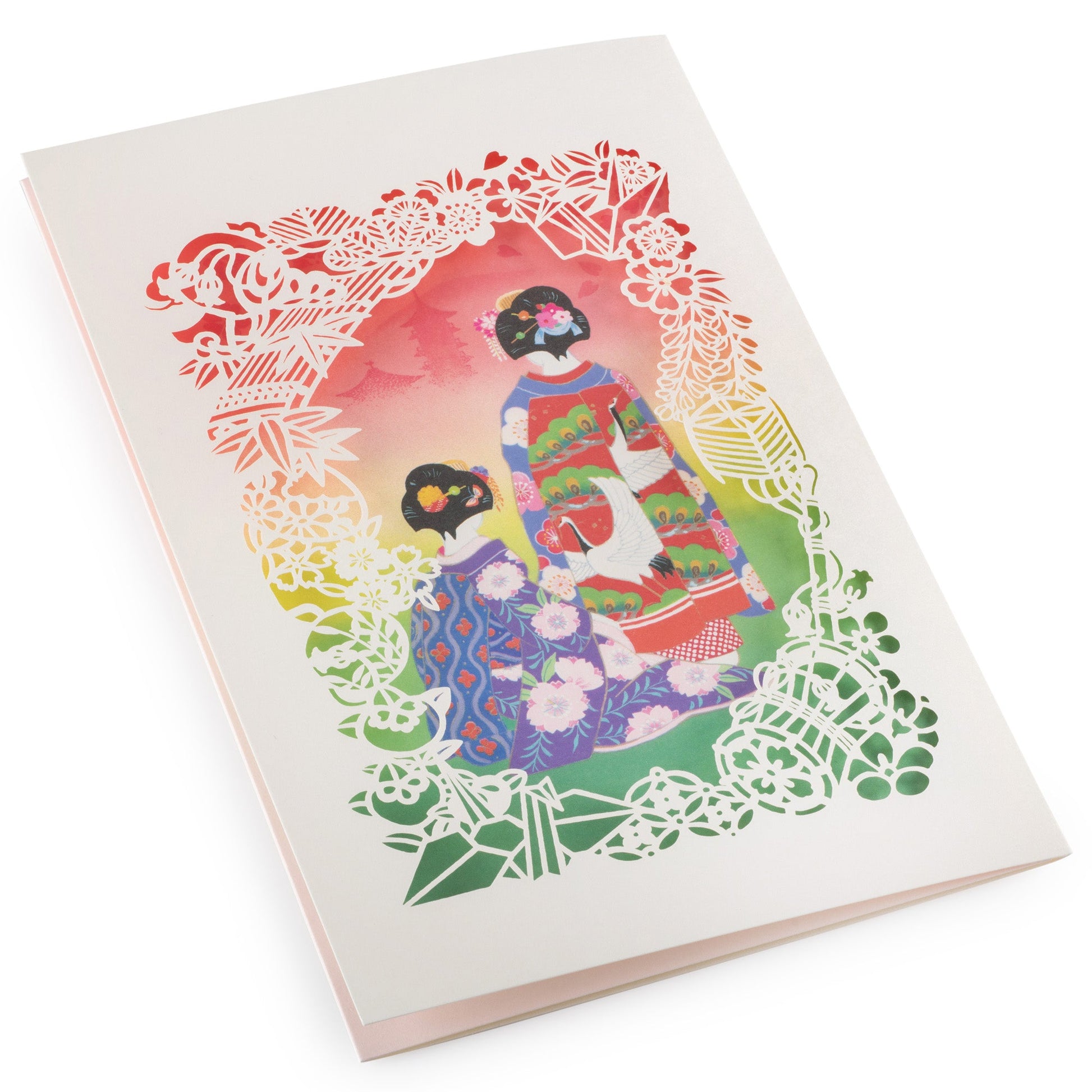 Pretty Geisha Girls Japanese Lasercut Card