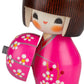 Pretty Lady in Pink Japanese Kokeshi Doll detail