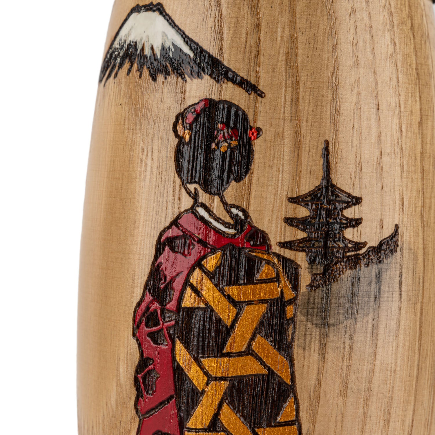 Pretty Maiko Japanese Kokeshi Doll detail